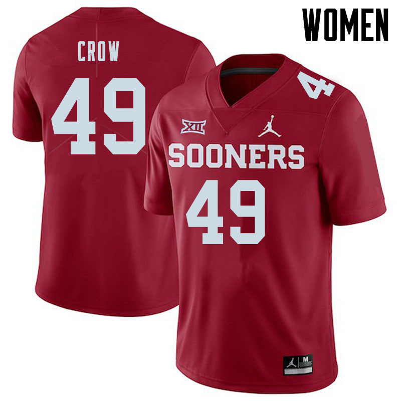 Jordan Brand Women #49 Andrew Crow Oklahoma Sooners College Football Jerseys Sale-Crimson